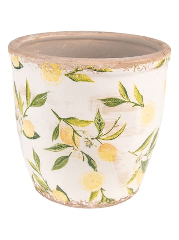 Clayre & Eef Doniczka w kolorze żółtym - wys. 16 x Ø 17 cm