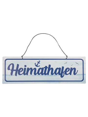 Clayre & Eef Schild in Weiß/ Blau - (L)30 x (B)10 cm