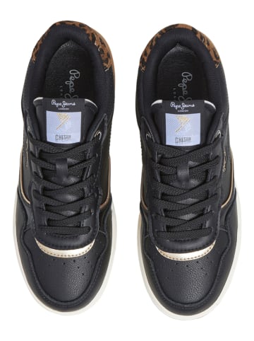 Pepe Jeans FOOTWEAR Skórzane sneakersy "Chester Suppa" w kolorze czarnym