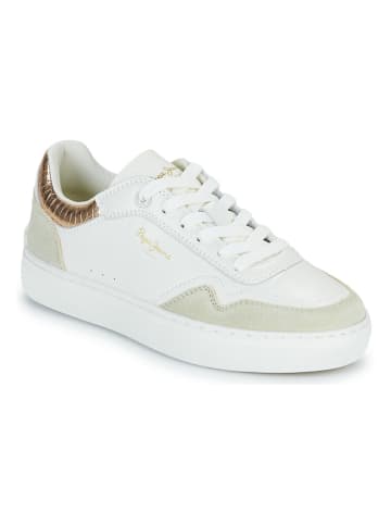 Pepe Jeans FOOTWEAR Leren sneakers "Camden" crème/goudkleurig