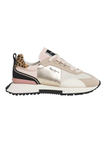 Pepe Jeans FOOTWEAR Skórzane sneakersy "Archer" w kolorze złoto-kremowym