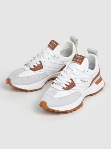 Pepe Jeans FOOTWEAR Sneakersy "Lucky Class" w kolorze biało-szarym