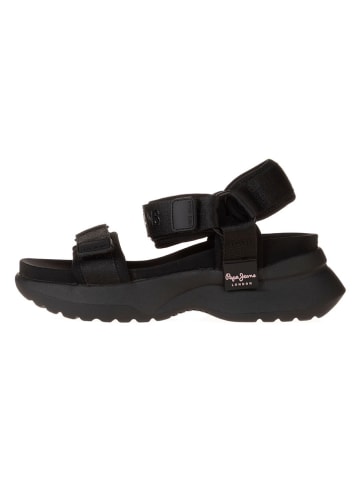 Pepe Jeans FOOTWEAR Sandały w kolorze czarnym na obcasie