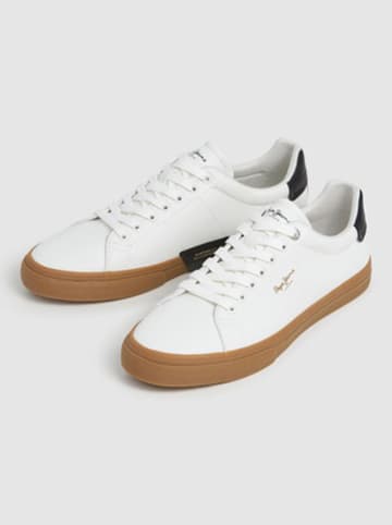 Pepe Jeans FOOTWEAR Sneakersy "Kenton Base" w kolorze biało-granatowym
