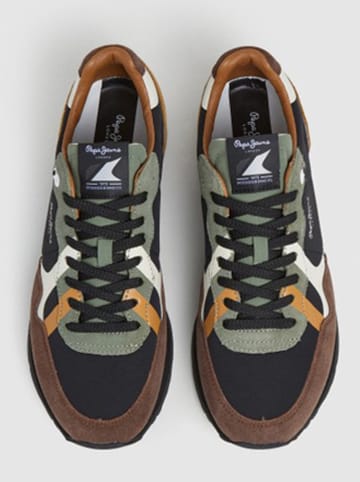 Pepe Jeans FOOTWEAR Sneakersy "Brit Prints" w kolorze oliwkowo-jasnobrązowo-brązowym