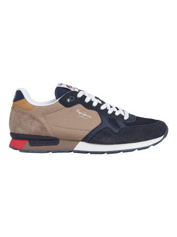 Pepe Jeans FOOTWEAR Sneakers "Brit" donkerblauw/beige