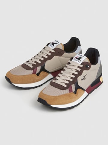 Pepe Jeans FOOTWEAR Sneakers "Brit Colors" in Gelb/ Braun/ Beige