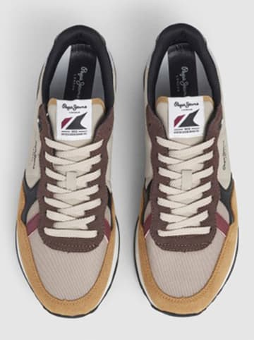 Pepe Jeans FOOTWEAR Sneakersy "Brit Colors" w kolorze brązowo-beżowo-żółtym
