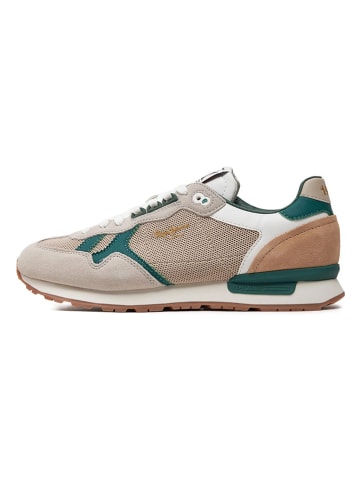 Pepe Jeans FOOTWEAR Sneakersy "Brit" w kolorze beżowo-zielonym
