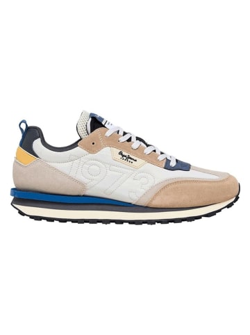 Pepe Jeans FOOTWEAR Sneakersy "Foster Connect" w kolorze niebiesko-beżowo-kremowym