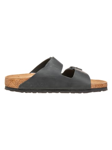 Birkenstock Leder-Pantoletten "Arizona" in Schwarz - Weite S