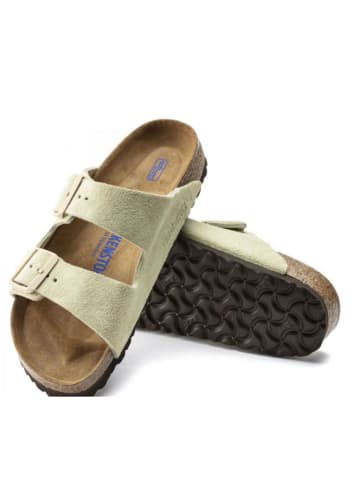 Birkenstock Leder-Pantoletten "Arizona" in Beige
