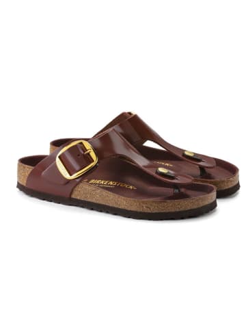Birkenstock Skórzane japonki "Gizeh" w kolorze brązowym