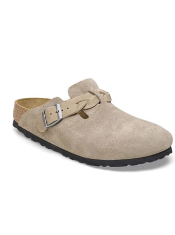 Birkenstock Leren clogs "Boston" taupe