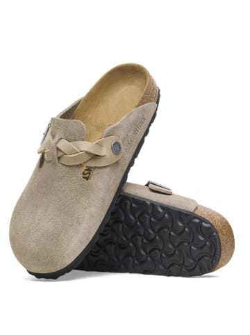 Birkenstock Leder-Clogs "Boston" in Taupe