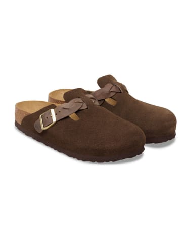 Birkenstock Leren clogs "Boston" bruin