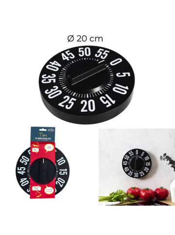 ALL FOR MY KITCHEN Timer w kolorze czarnym - Ø 20 cm