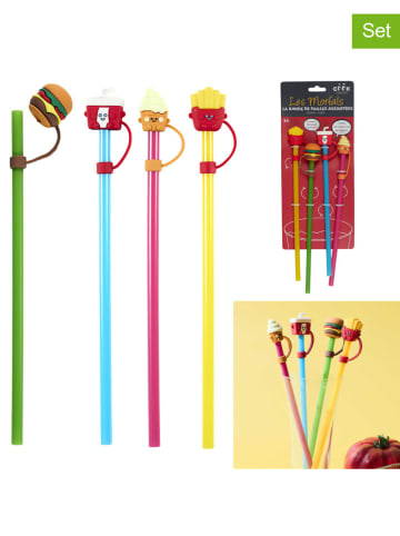 ALL FOR MY KITCHEN 2er-Set: Strohhalme in Bunt - 2x 4 Stück