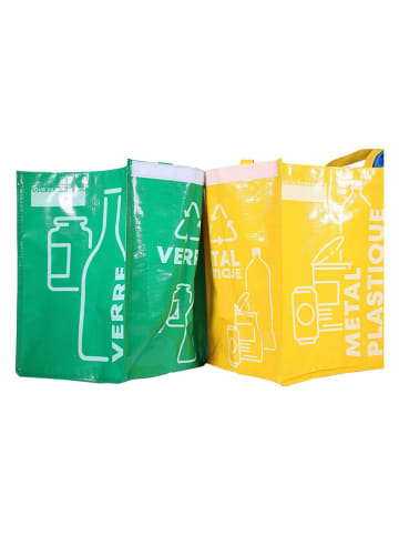 ALL FOR MY KITCHEN 3er-Set: Mülltrennsäcke in Grün/ Gelb/ Blau - (B)28,5 x (H)40,3 x (T)27,5 cm