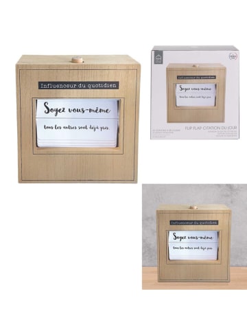 ALL FOR MY KITCHEN Sprüche-Box ''Flip Flap'' in Beige - (B)17,3 x (H)18,7 x (T)8,2 cm