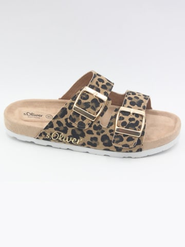 s.Oliver Slippers beige/lichtbruin/zwart