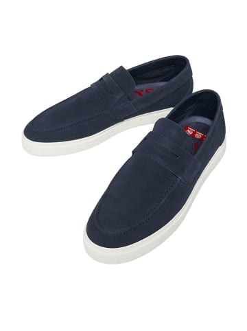 s.Oliver Leder-Slipper in Dunkelblau