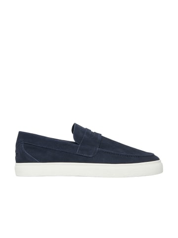 s.Oliver Leder-Slipper in Dunkelblau