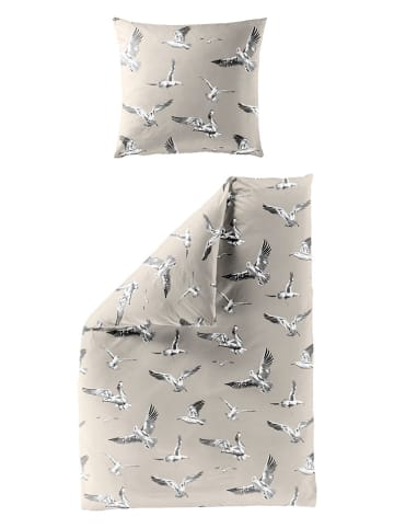 Bierbaum Seersucker-Bettwäsche-Set in Beige