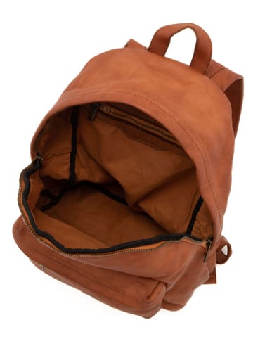 Melina C Leder-Rucksack "Cavriglia" in Hellbraun - (B)30 x (H)36 x (T)13 cm