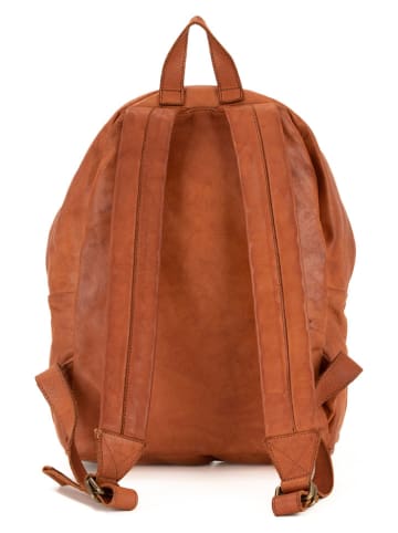 Melina C Leder-Rucksack "Cavriglia" in Hellbraun - (B)30 x (H)36 x (T)13 cm