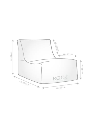 Sitting Point Outdoor-Sitzsack ''Rock Sant.'' in Anthrazit/ Creme - (B)65 x (H)65 x (T)100 cm