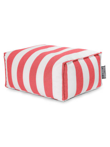 Sitting Point Outdoor-Hocker ''Roll Santorin'' in Rot/ Creme - (B)65 x (H)35 x (T)55 cm