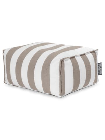 Sitting Point Outdoor-Hocker ''Roll Santorin'' in Taupe/ Creme - (B)65 x (H)35 x (T)55 cm