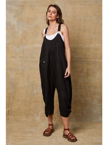 La Compagnie Du Lin Leinen-Latzhose "Bridget" in Schwarz