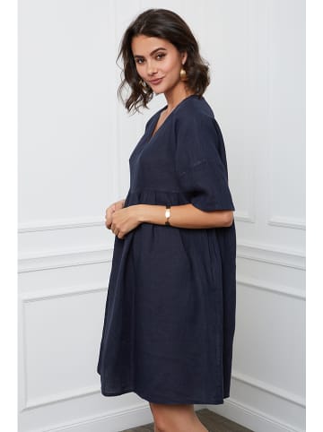 Fleur de Lin Linnen jurk "Etsy" donkerblauw
