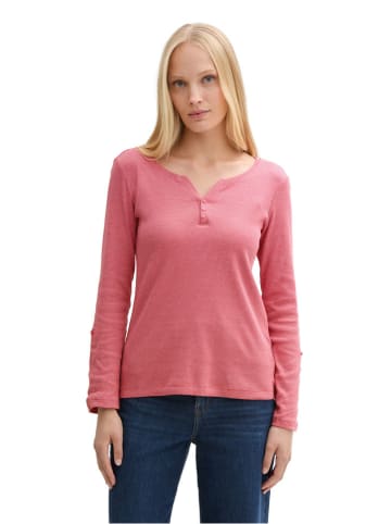 Tom Tailor Longsleeve in Weiß/ Rot