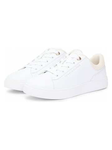 Tommy Hilfiger Leren sneakers wit/crème