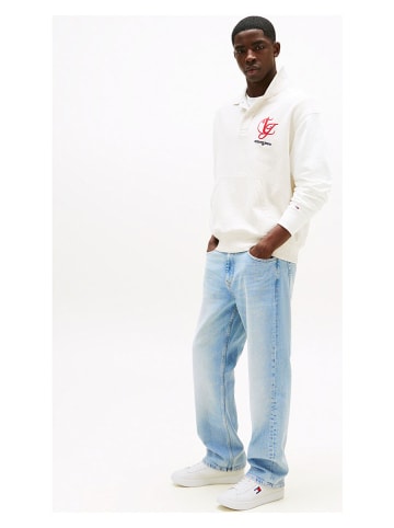 Tommy Hilfiger Leren sneakers wit/donkerblauw