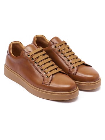 British Passport Leren sneakers lichtbruin