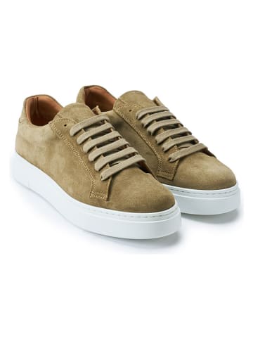 British Passport Leren sneakers kaki