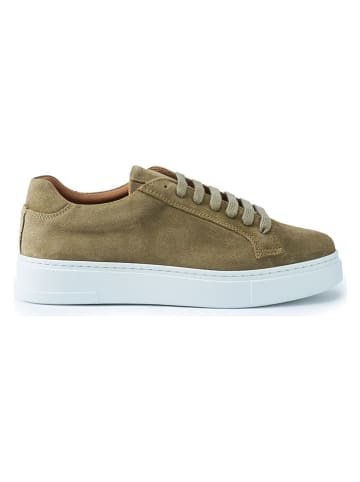 British Passport Skórzane sneakersy w kolorze khaki