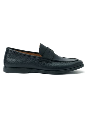 British Passport Leren mocassins "Penny" donkerblauw