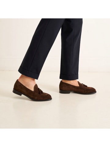 British Passport Leren mocassins "Tassel" bruin