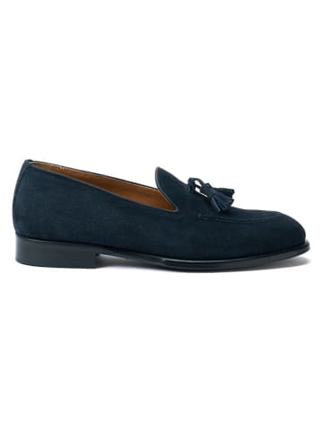 British Passport Leder-Mokassins "Tassel" in Dunkelblau
