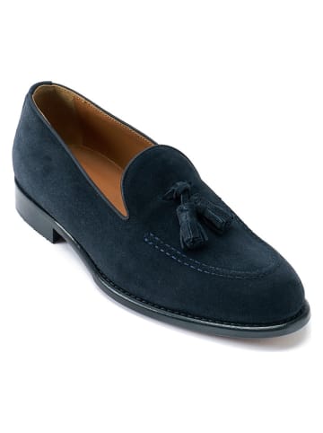 British Passport Leder-Mokassins "Tassel" in Dunkelblau