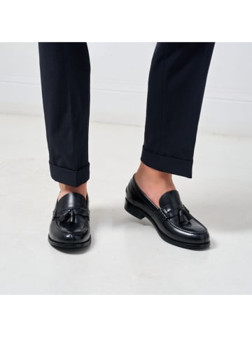 British Passport Leder-Mokassins "Tassel" in Schwarz