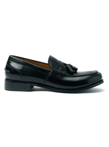 British Passport Leder-Mokassins "Tassel" in Schwarz