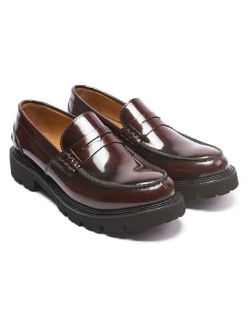 British Passport Leren mocassins "Penny" bordeaux
