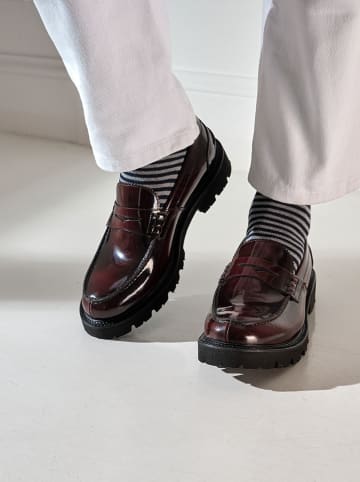 British Passport Leder-Mokassins "Penny" in Bordeaux