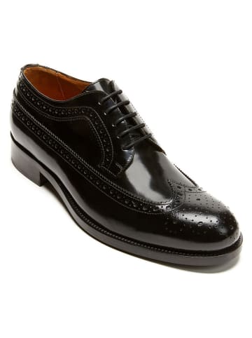 British Passport Leder-Schnürschuhe in Schwarz